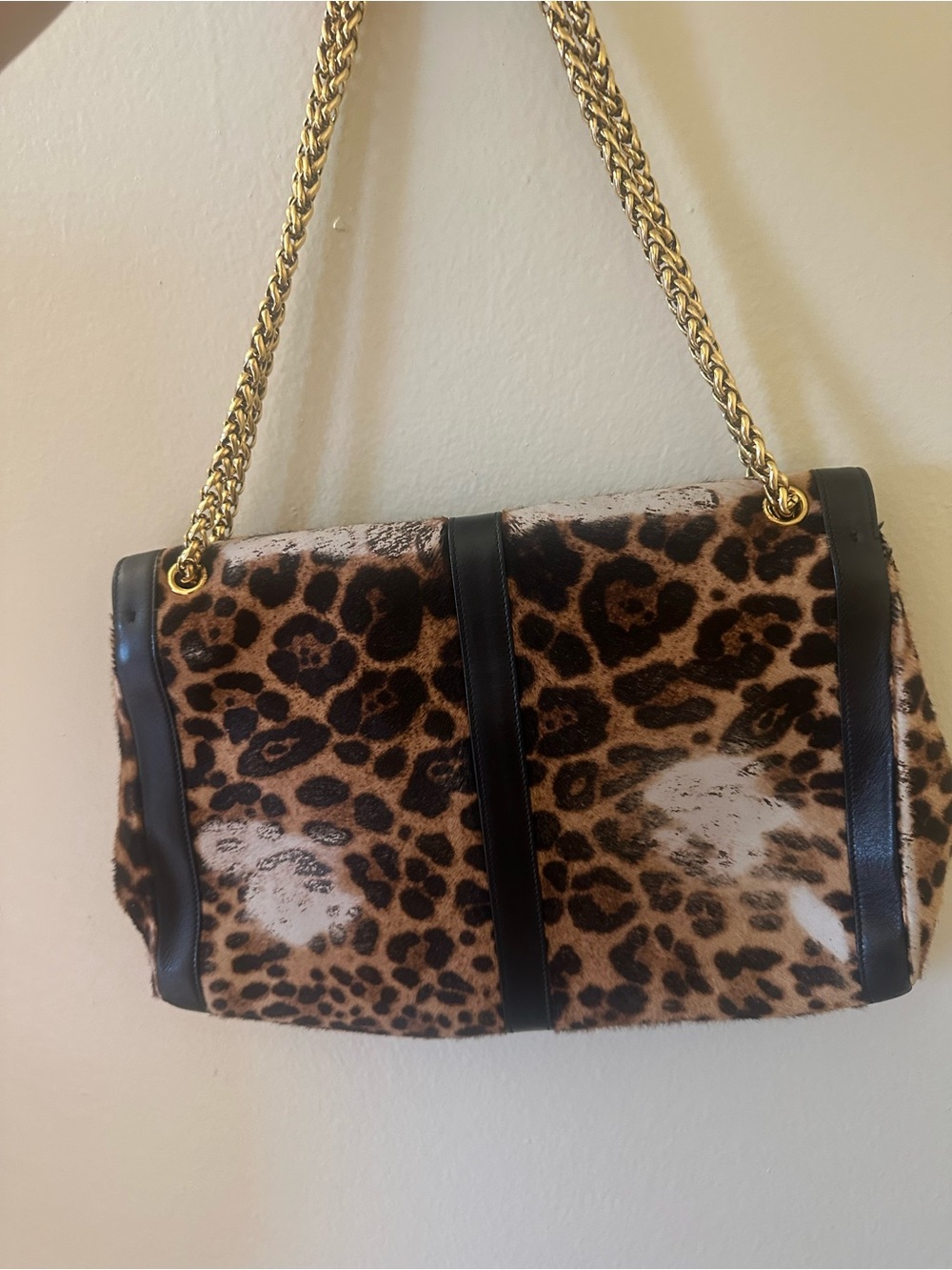 Christian Louboutin sweet charity Leopard Print Shoulder Bag with Gold Chain - Picture 2 of 9